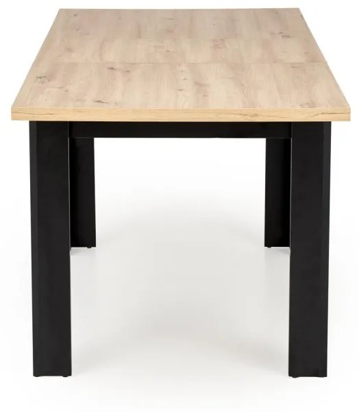 Masa extensibilă Bagio stejar artizan/negru L120-160 cm