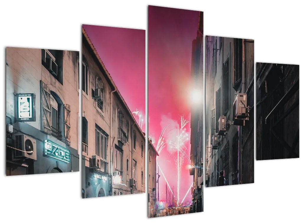 Tablou - Artificii din Marseille (150x105 cm)