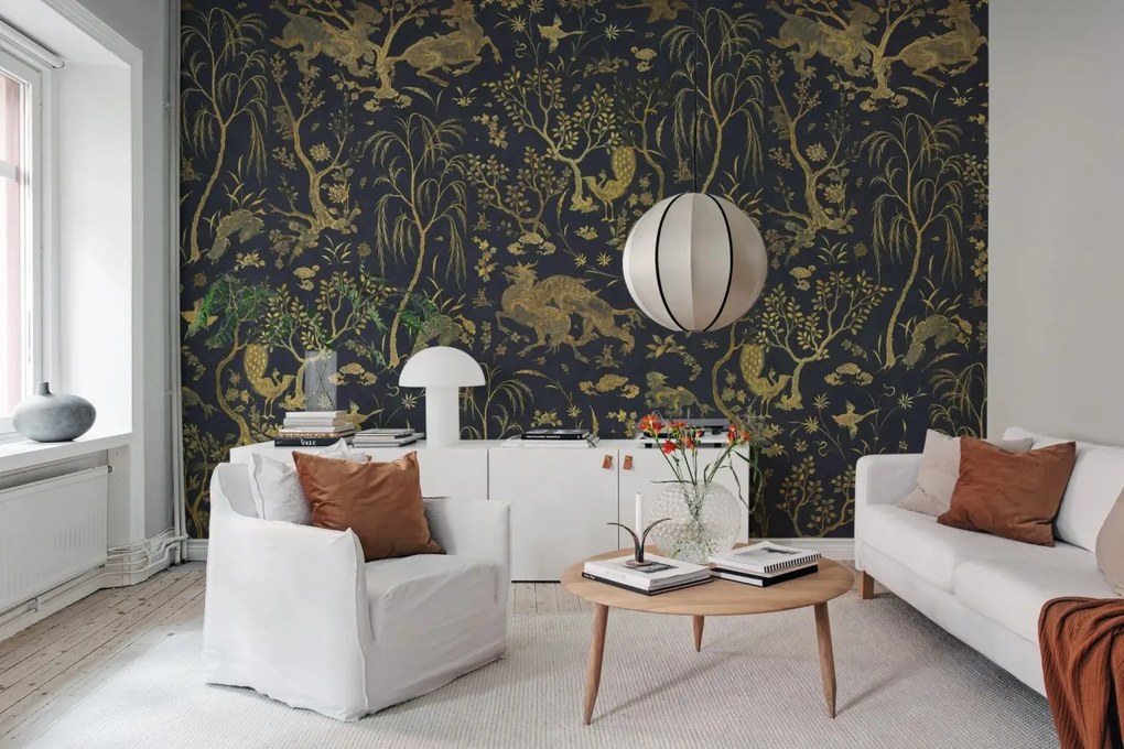 Fototapet, Dragon Garden, Gold, Rebel Walls