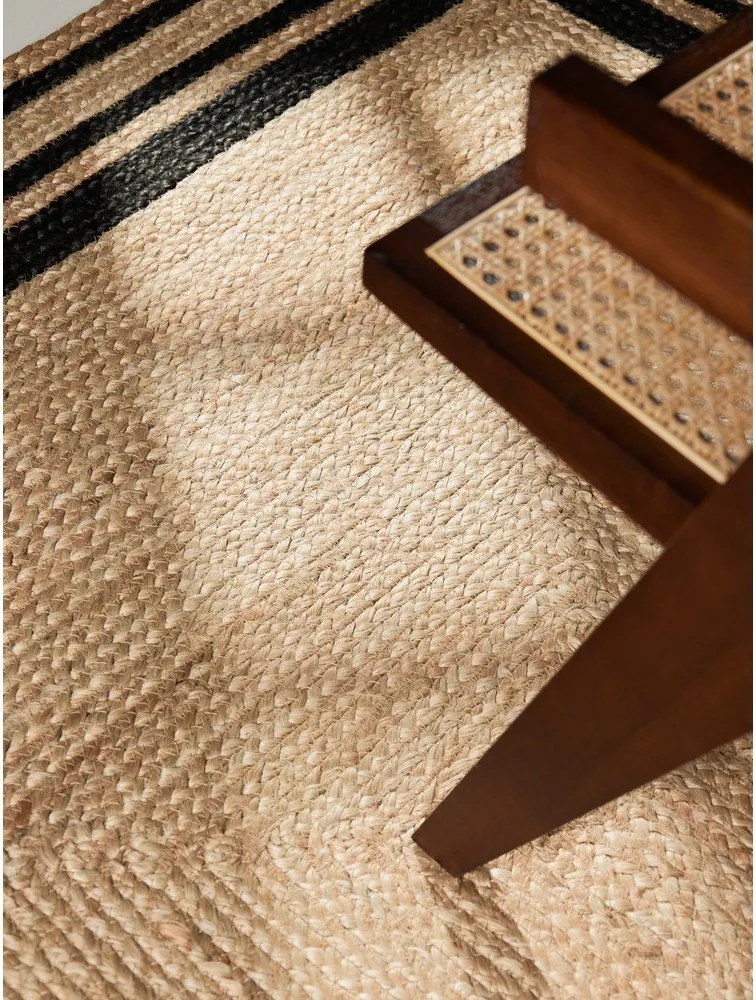 Covor negru/în culoare naturală reversibil/țesut manual din iută 160x230 cm Jutta – Hanse Home