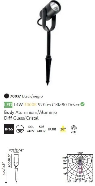 Proiector LED de exterior cu tarus IP65 SLOT-35