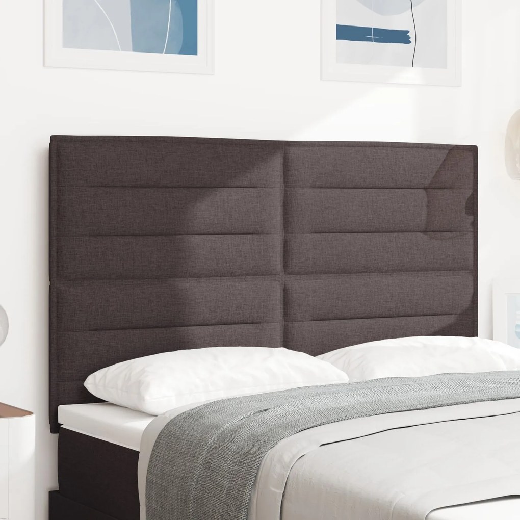 vidaXL Tăblie Design Linii Maro Închis 140 cm Țesătură