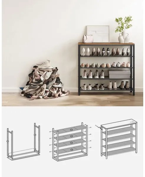 Pantofar DAVOR maro/negru