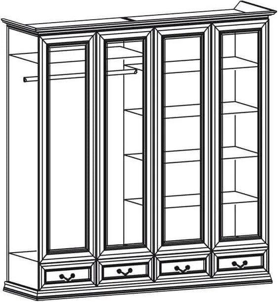 Dulap lemn masiv nuc Ravino II, 212,6 × 60,5 × 207,9 cm