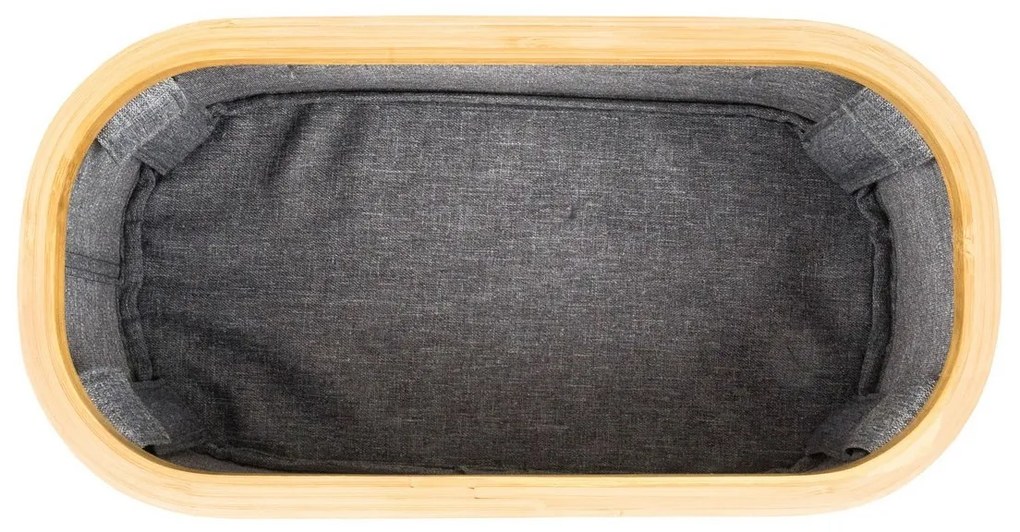 Cutie de depozitare G21 30 x 15 x 15 cm, dinbambus cu capac, gri