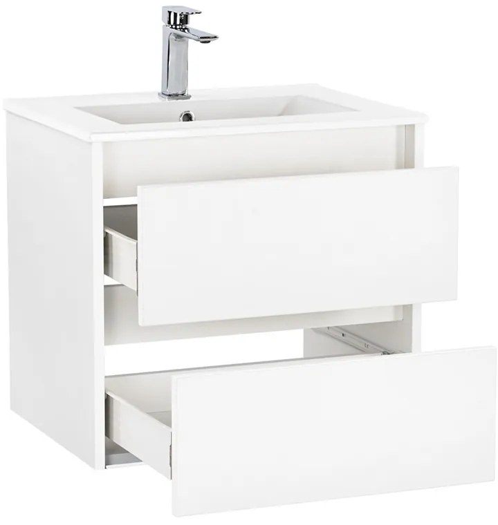 Mobilier de baie Porto 60 inferior cu lavoar alb