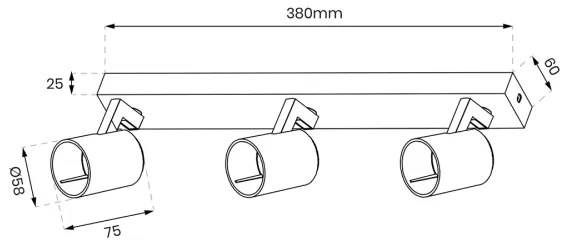 Spot VOLF 3xGU10/10W/230V negru