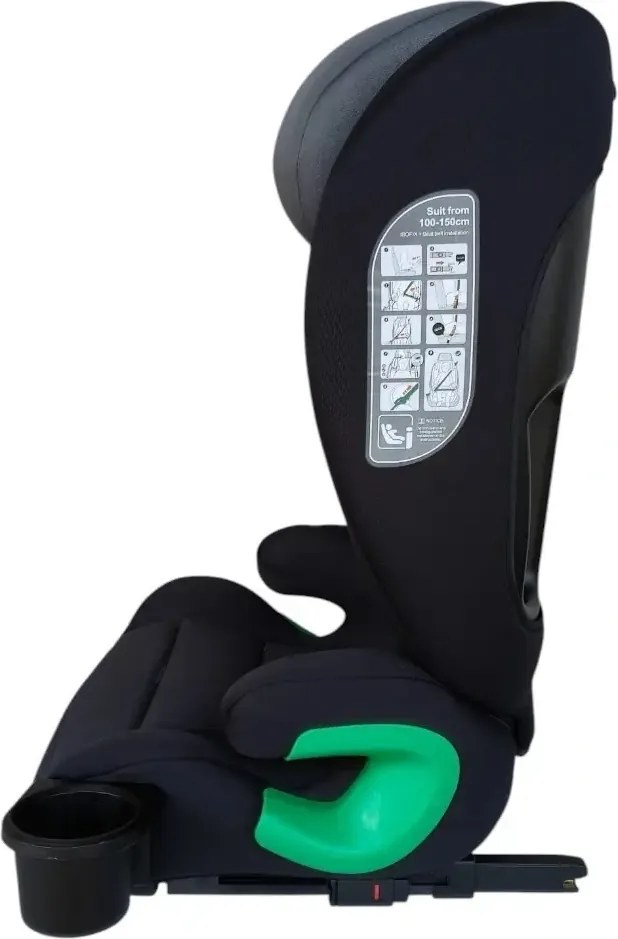 Scaun auto ISOFIX transformabil in inaltator NOVOKIDS Splend'or Edition HF03, R129 i-Size, 100-150 cm, 15-36 kg, Negru