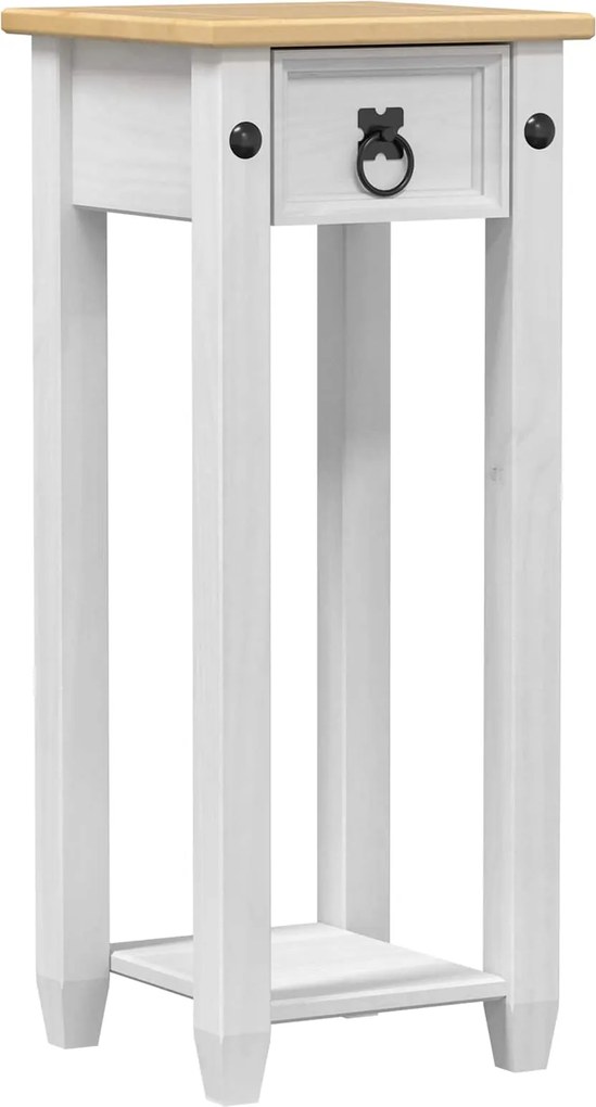 vidaXL Suport pentru plante Alb 30 x 30 x 73 cm Lemn de pin masiv