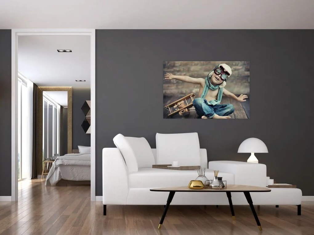 Tablou - Tânăr aviator (90x60 cm)