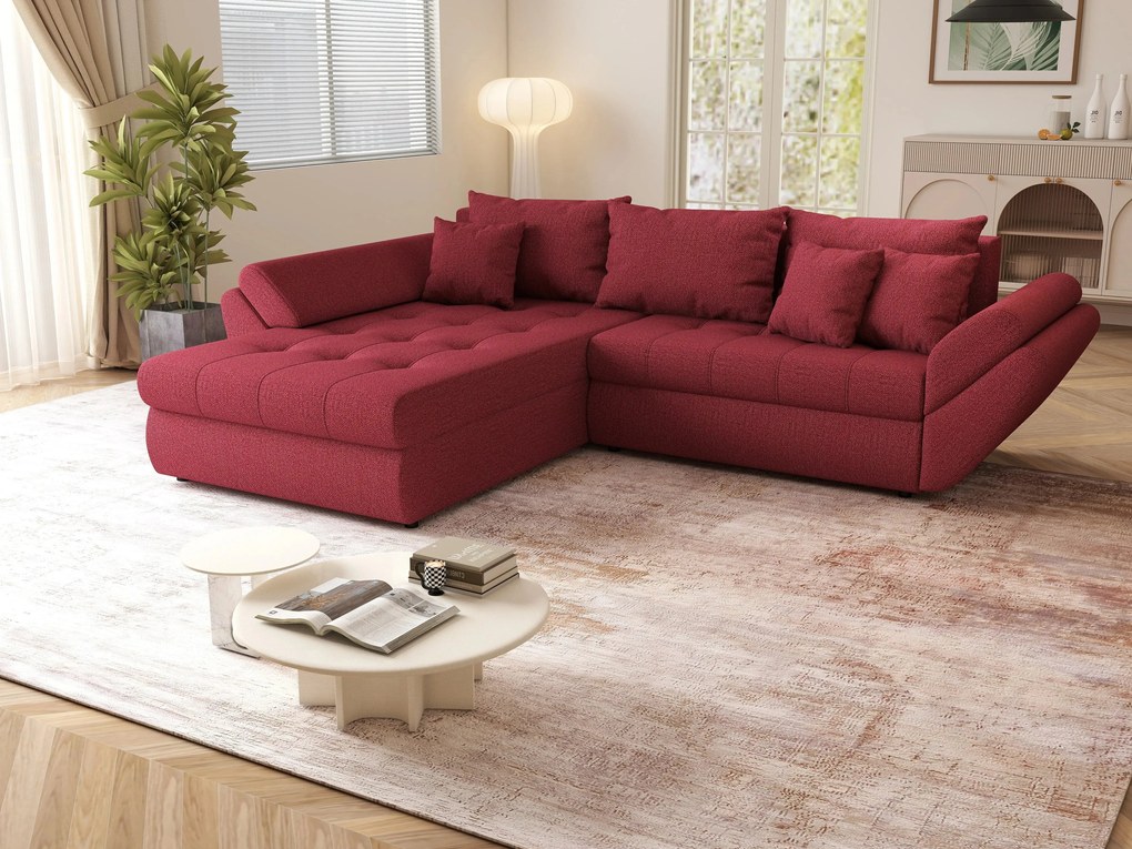 Colțar extensibil dumonde cu ladă de depozitare si sezut confortabil din spuma high-density, Loana Enjoy Winery 270x185 cm