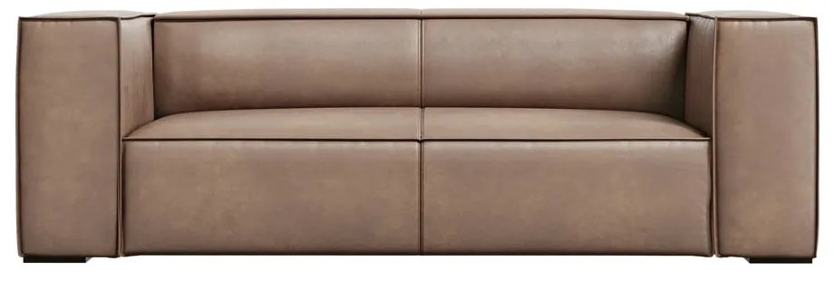 Canapea maro deschis cu tapițerie din piele 212 cm Madame – Windsor & Co Sofas
