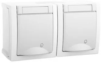 Priza schuko dubla aplicata IP54 P-PS+S.A PACIFIC