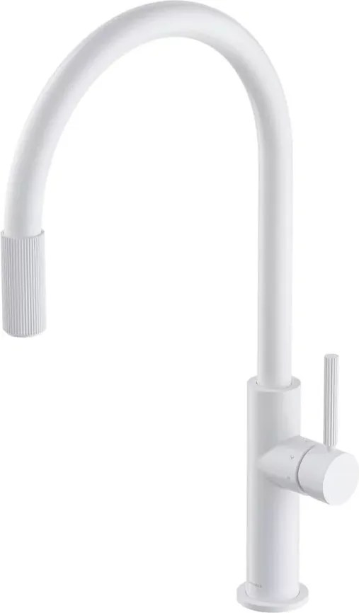 Baterie bucatarie cu sistem filtrare D1 alb mat Omnires Switch cu 3 cai, pentru apa filtrata