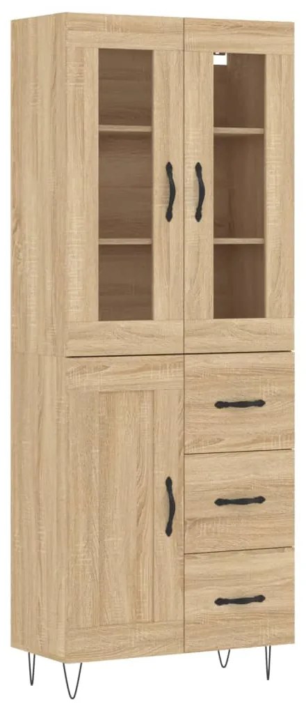 3198692 vidaXL Dulap înalt, stejar sonoma, 69,5x34x180 cm, lemn compozit