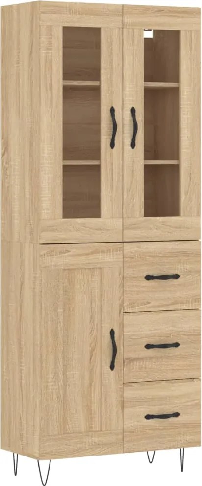 vidaXL Dulap înalt, stejar sonoma, 69,5x34x180 cm, lemn compozit
