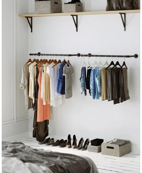 Cuier de perete pentru umerașe LINEA, negru