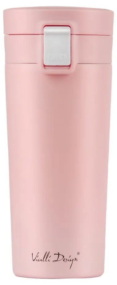 Cană termică Vialli Design Fuori, 400 ml, roz