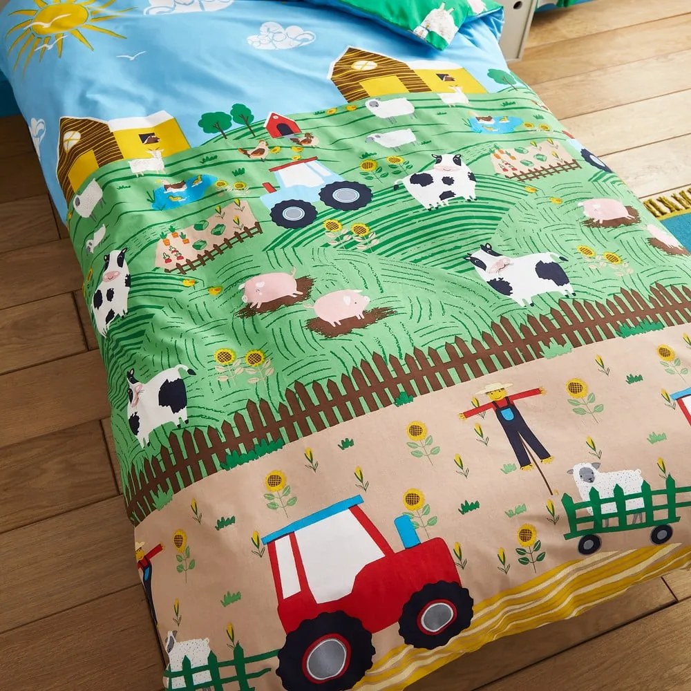 Lenjerie de pat pentru copii pentru pat dublu 200x200 cm Farmyard Animals – Catherine Lansfield
