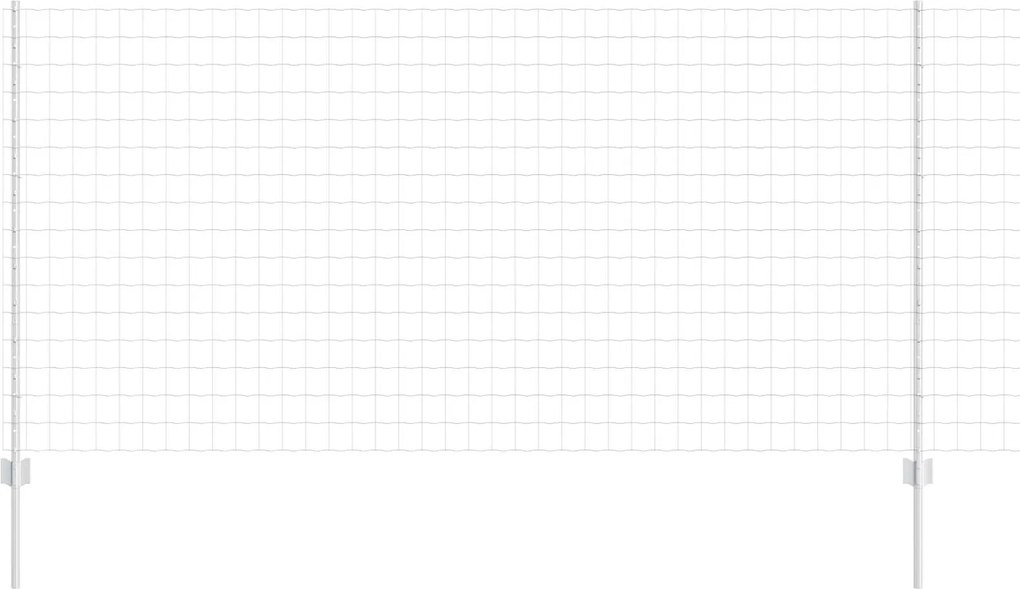 vidaXL Gard cu Stâlp Argintiu 1,2 x 25 m Oțel