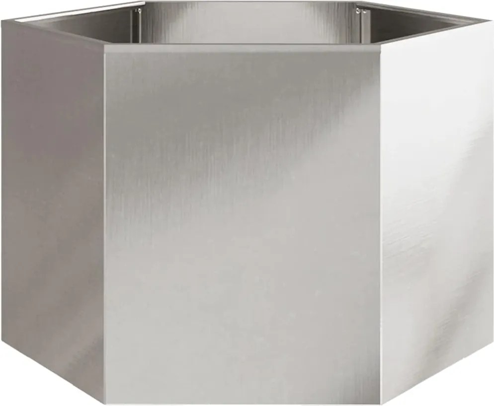 vidaXL Jardinieră de grădină 69x60x45 cm oțel inoxidabil hexagonal