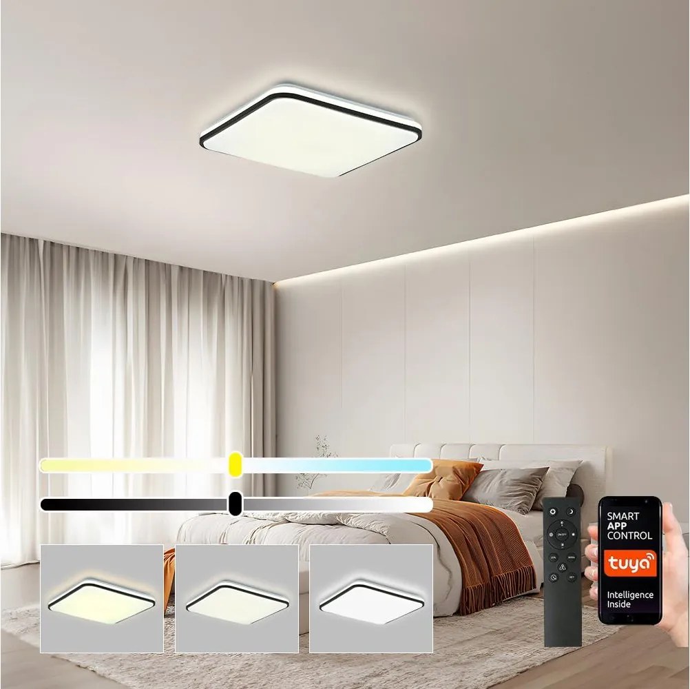 Brilagi - Plafonieră LED dimmabilă SMART/24W/230V 43x43 cm Wi-Fi Tuya + telecomandă