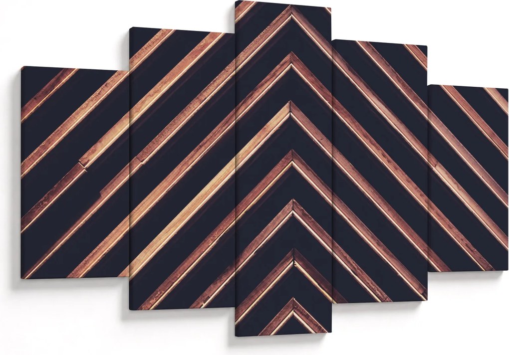 Tablou - Motiv de lemn pe fond negru (150x105 cm)