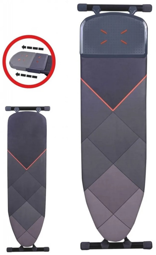 Masa de calcat Premium Harbinger® Alfboard, Pentru fier si statie de calcat, Suprafata de calcare 43X150 cm, Inaltime ajustabila 60-90 cm, Monobloc,