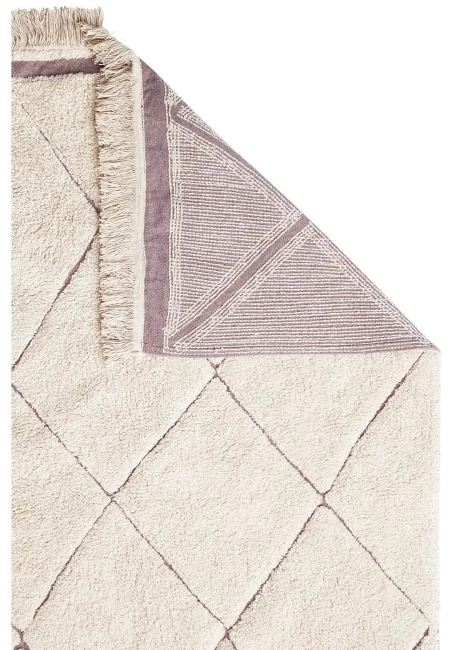 Covor crem lavabil/țesut manual din bumbac 140x200 cm Bereber – Lorena Canals