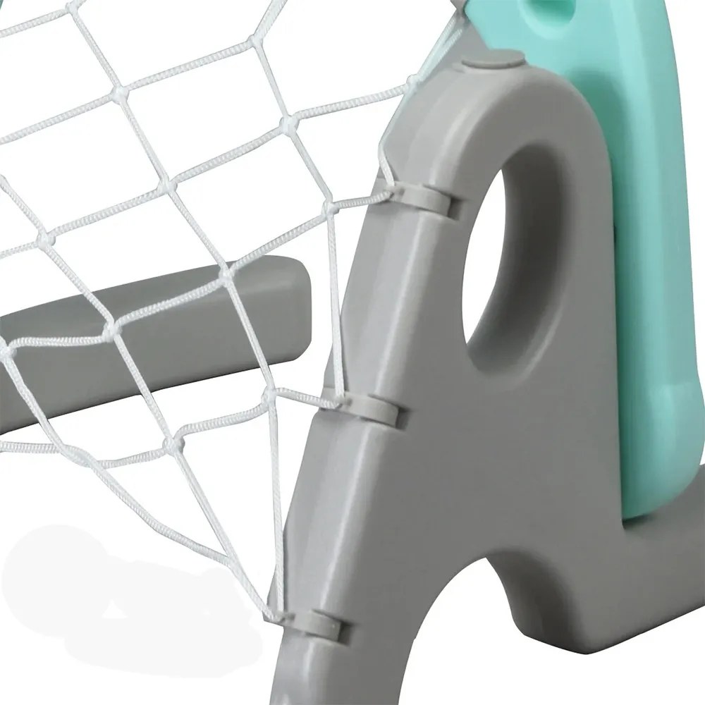 Panou de baschet 3 în 1 cu înălțime reglabilă și joc de aruncare inele, albastru