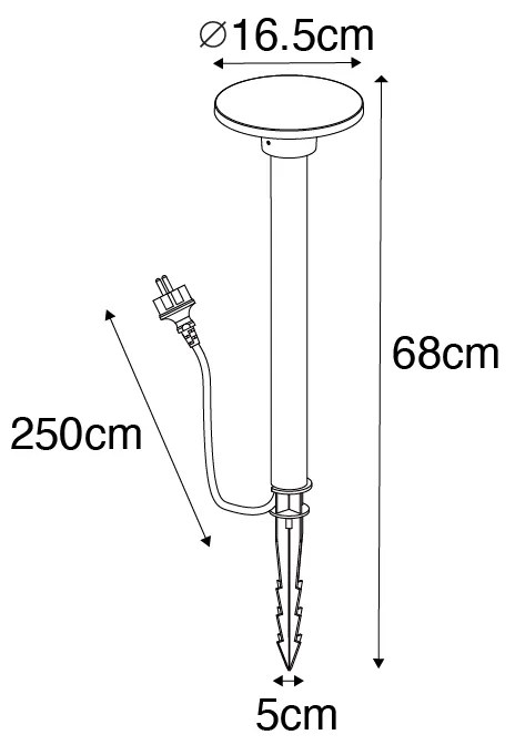Spot modern pe pichet negru cu LED inclus IP54 - Skyf