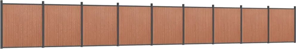 vidaXL Panou pentru gard, maro, 1564x186 cm, WPC
