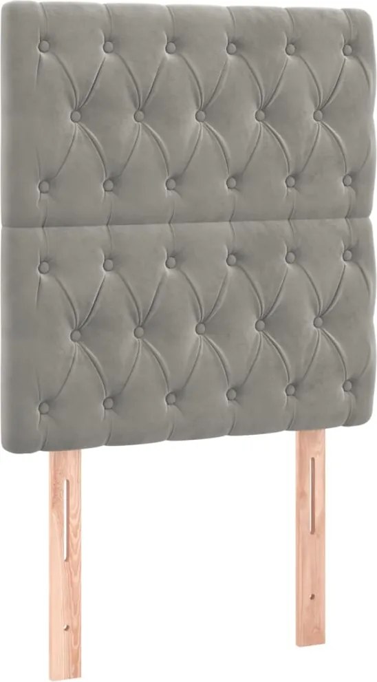 vidaXL Tăblie de pat gri deschis 80x7x118/128 cm catifea