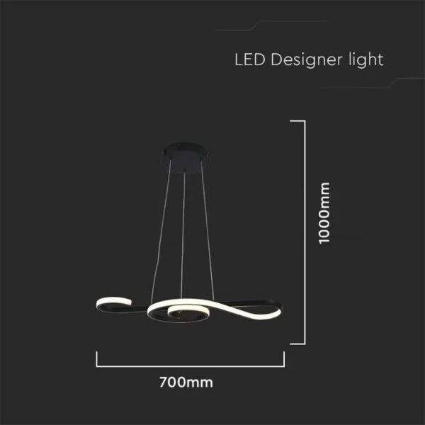 Lustră LED pe cablu LED/18W/230V 3000K negru