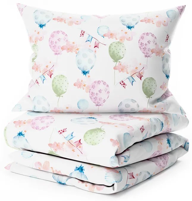 Lenjerie de pat din bumbac pentru patut BALUNEA albă Dimensiune lenjerie de pat: 45 x 65 cm | 90 x 135 cm