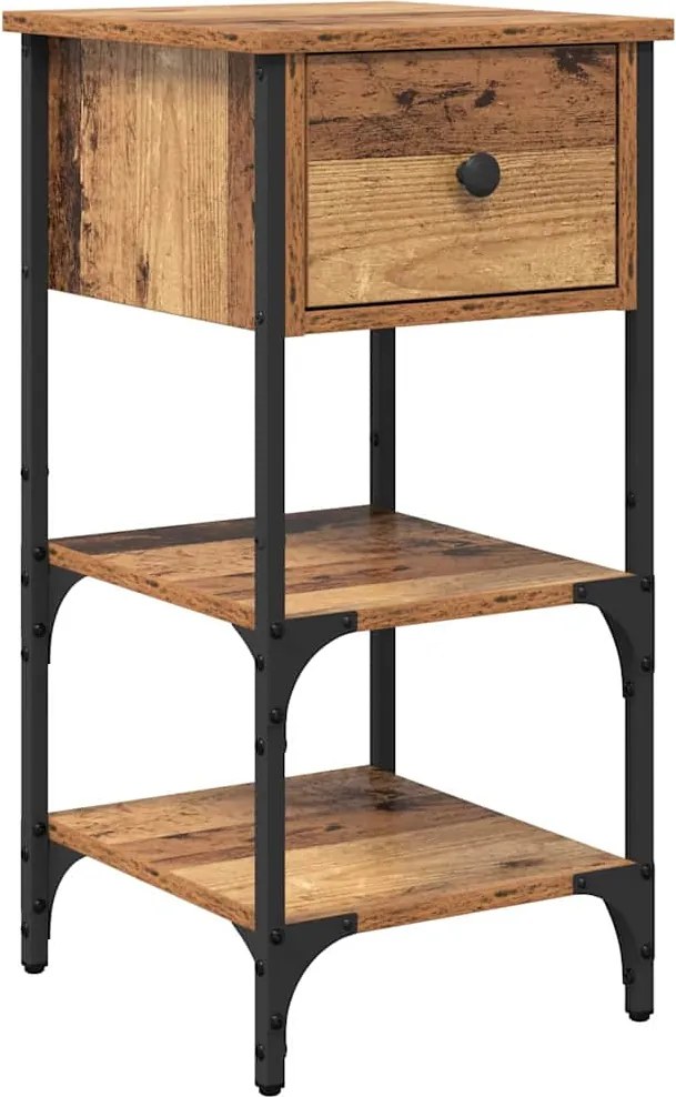 vidaXL Dulap de noapte Maro 33.5 x 36 x 70 cm Lemn recuperat masiv