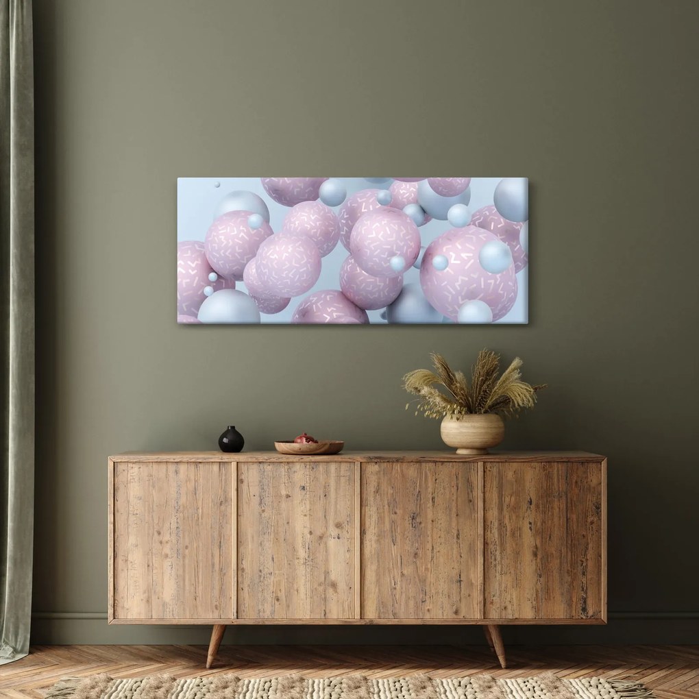 Tablou abstract - Bile în pastel (120x50 cm)