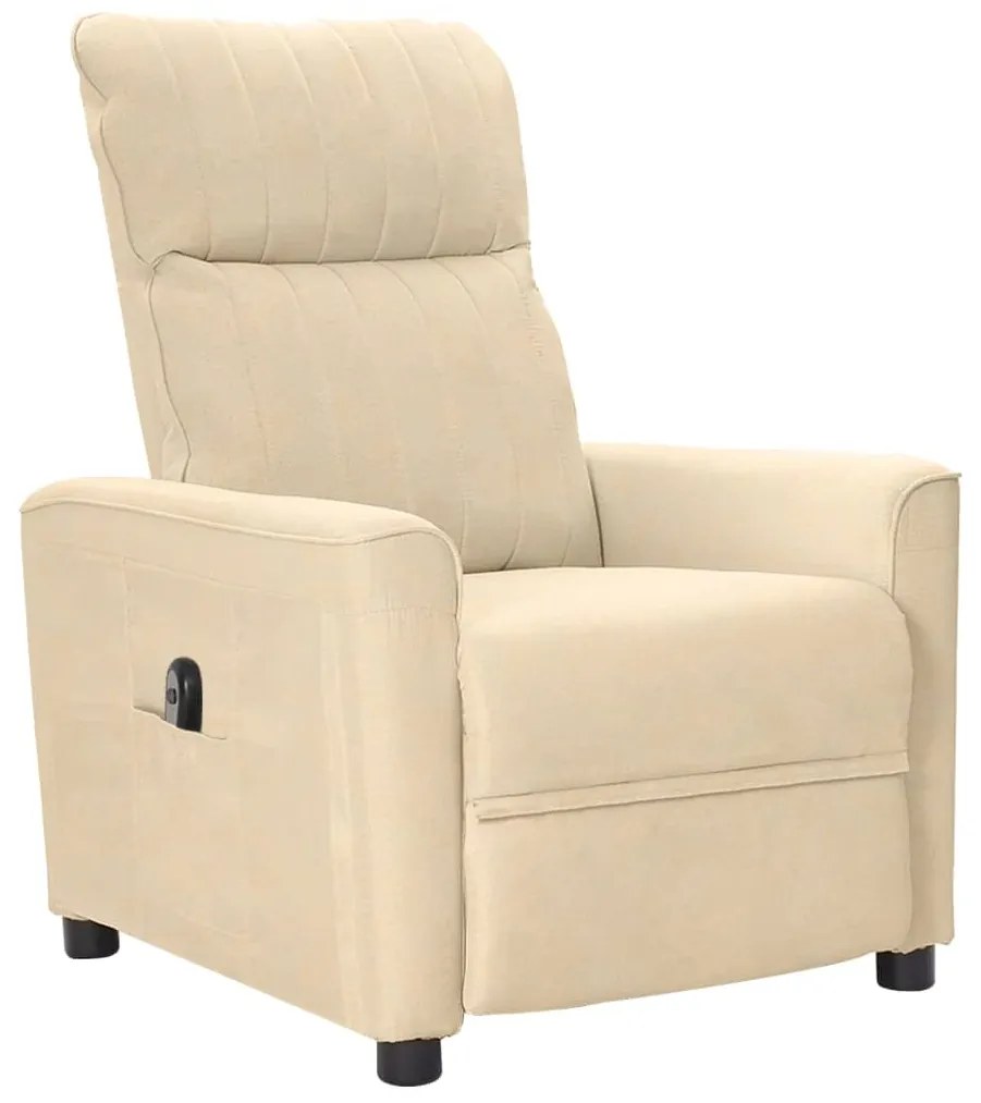 3098886 vidaXL Fotoliu rabatabil electric, crem, material textil