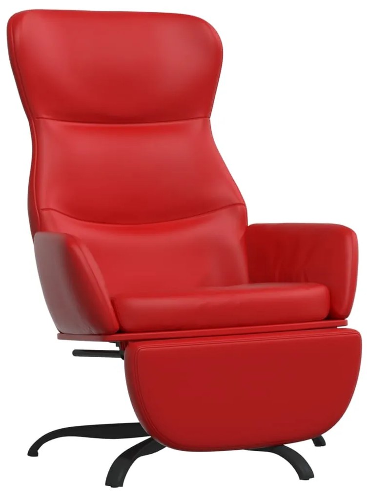 3097455 vidaXL Scaun de relaxare cu taburet, roșu vin, piele ecologică