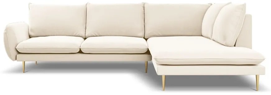 Coltar Vienna 6 locuri velvet picioare aurii L275 cm