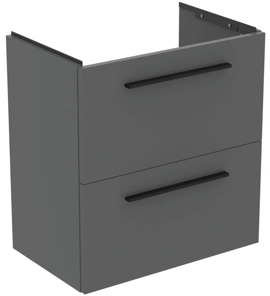 Dulap baza lavoar, 60x38x63 cm, 2 sertare, cuart gri mat Gri mat