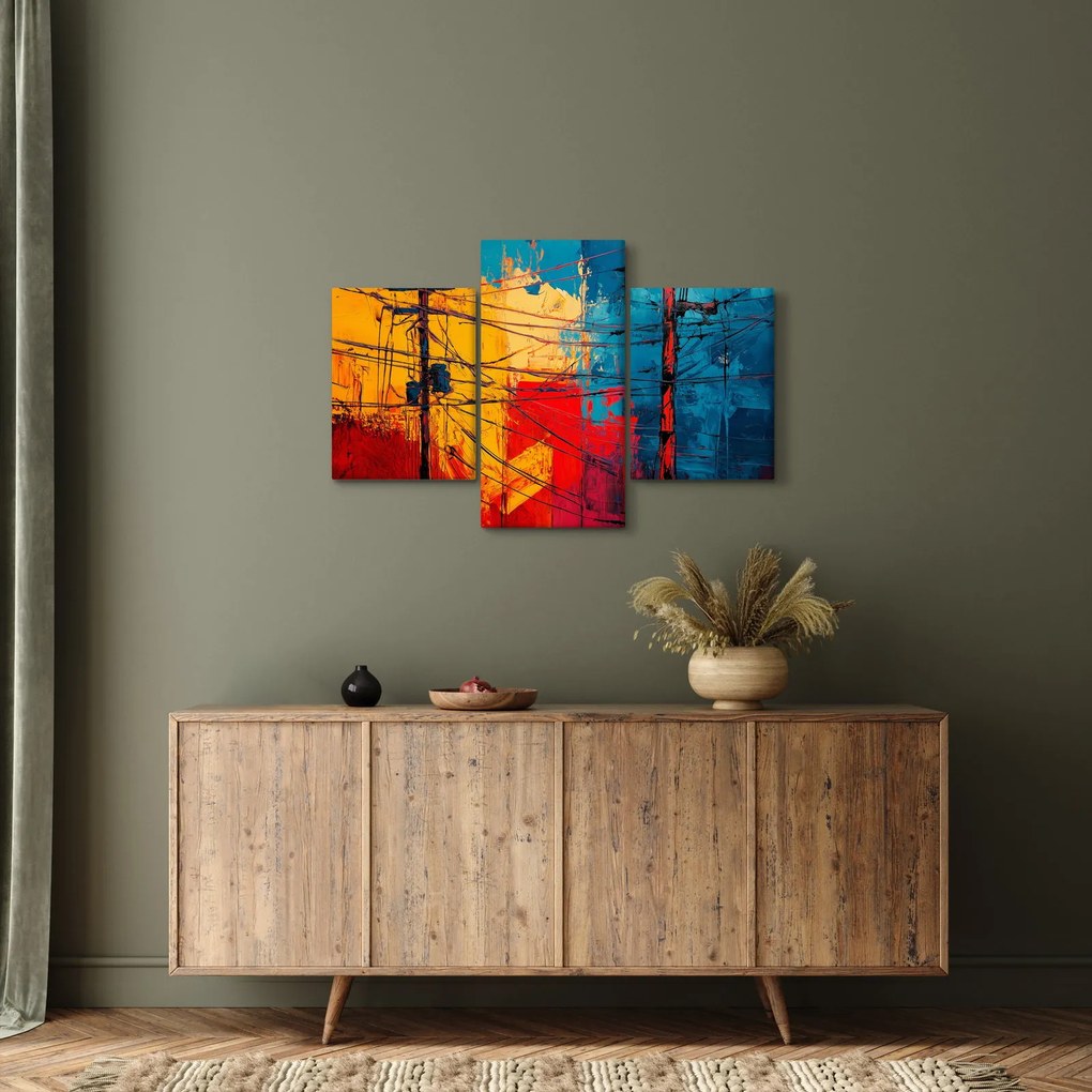 Tablou - Linii electrice abstracte (90x60 cm)