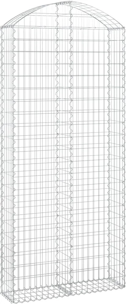 vidaXL Coș gabion arcuit, 100x30x220/240 cm, fier galvanizat
