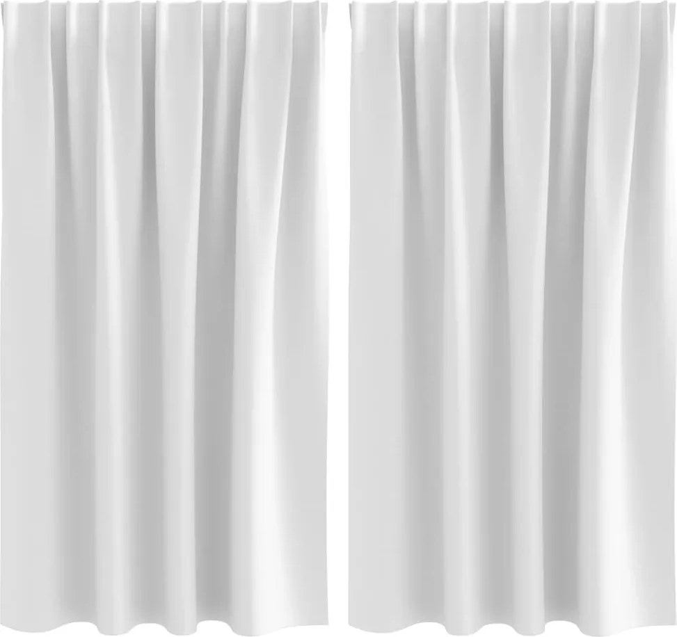 vidaXL Perdele Opaque cu Inel 2 pcs Alb strălucitor 140 x 140 cm