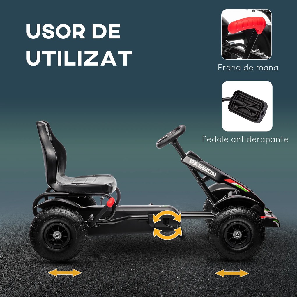 HOMCOM Kart Pedale Reglabil 5-12 Ani | Aosom Romania