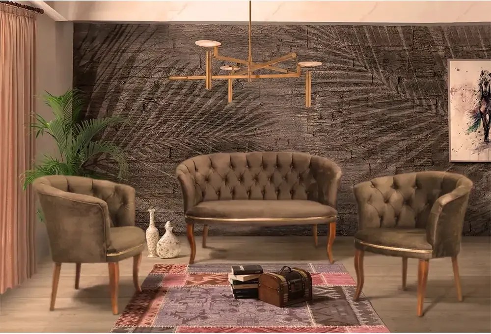 Set canapea Milano Relax Homs textil maro