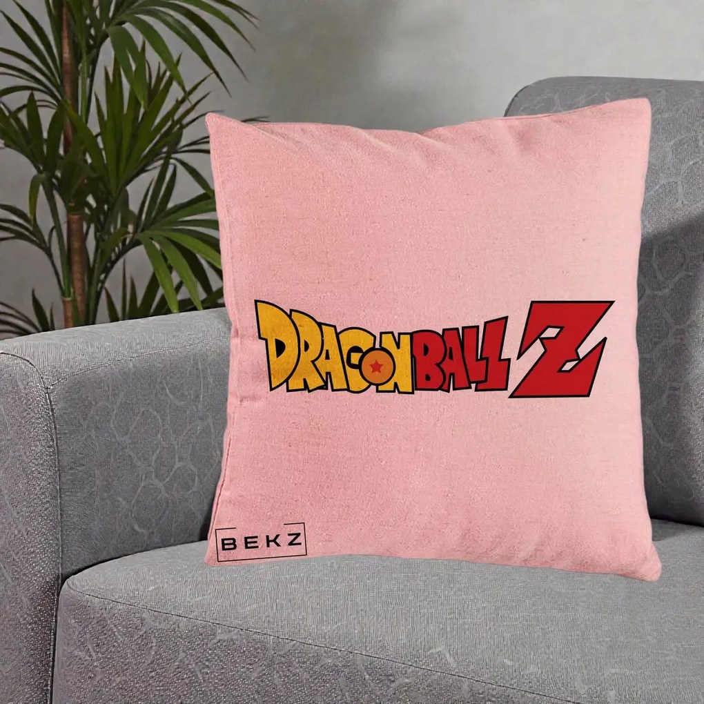 Perna Personalizata Dragon Ball Z Clasic, 40x40 cm, Roz, Husa Detasabila, Perna Inclusa, BEKZ®