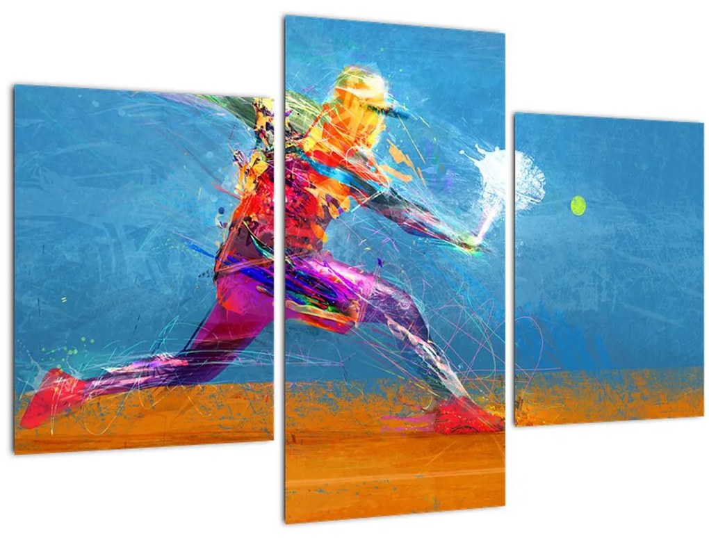 Tablou - Jucător de tenis pictat (90x60 cm)