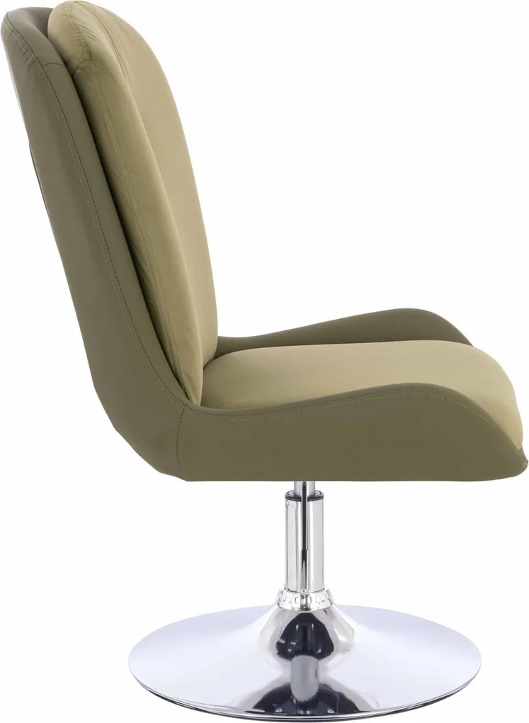 HR690N Scaun Velvet&amp;soft Piele Pu Măsline/Khaki Bază Cromata