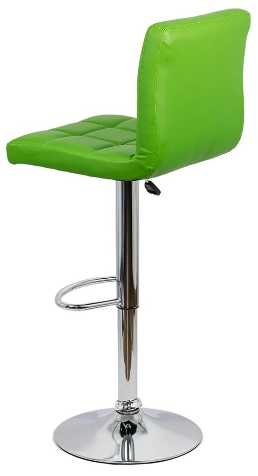 Scaun bar verde rotativ, reglabil pe inaltime, din piele sintetică ABS 191